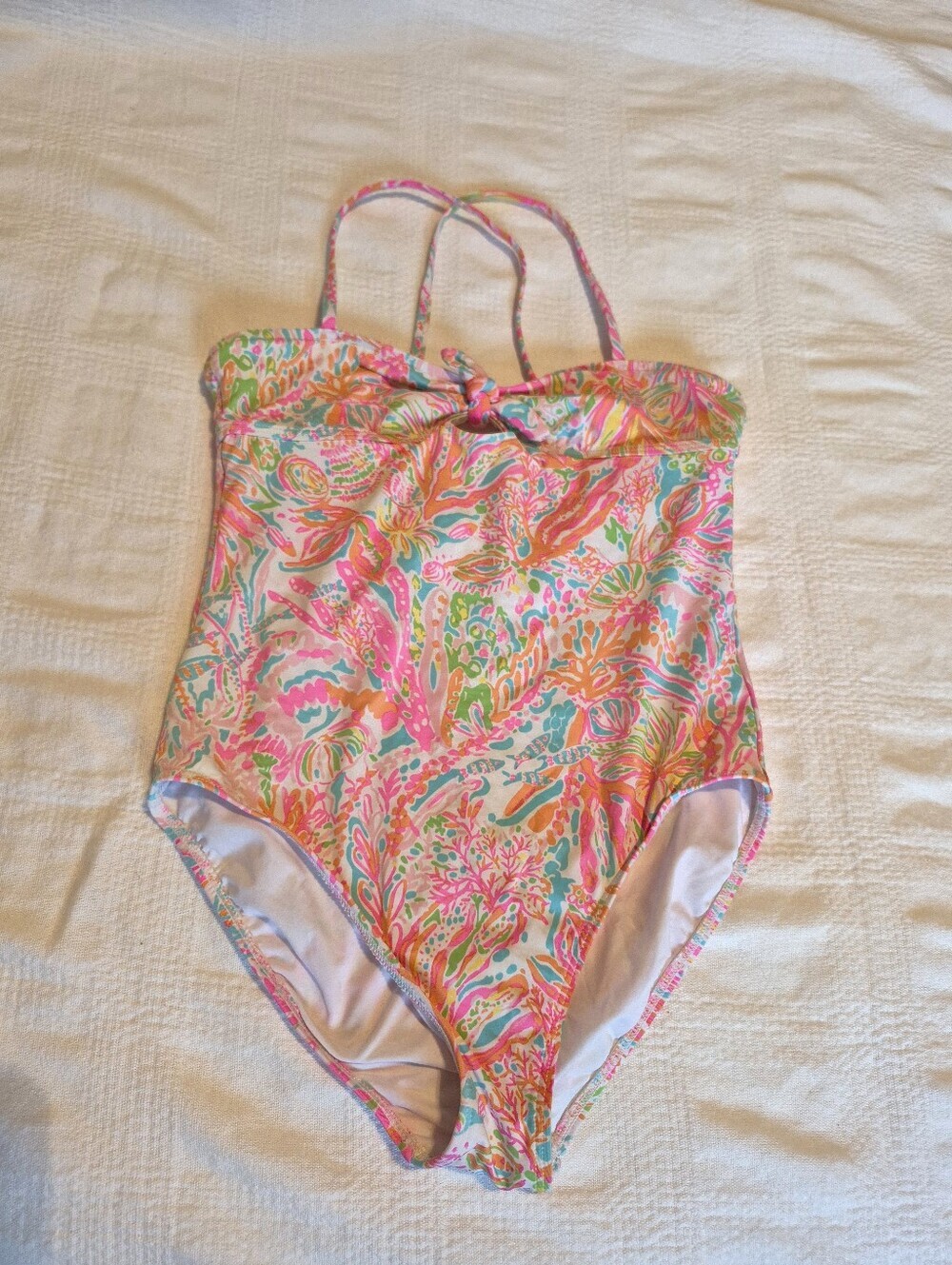 Lilly Pulitzer girls size 12 latice back straps, no defects, sand or pulls EUC